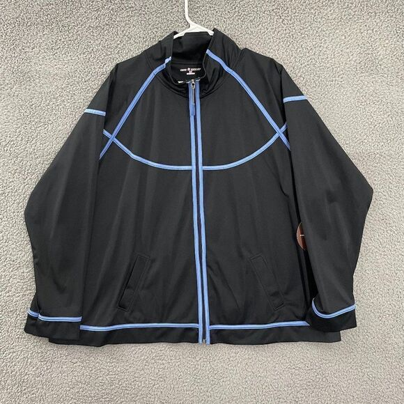 Abby & Friends Black Blue Full Zip Women 3X Athleisure‎ Track Jacket NWT - Picture 1 of 10